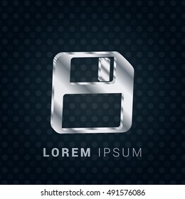 Save 3D silver/platinum metallic chromium precious Icon / Logo Design