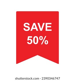 save 50% label product promotion icon vector