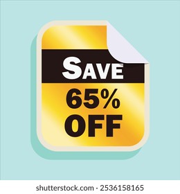 Guardar 50% Mega descuento 65% 70% Descuento Etiqueta y Precio de negocios.