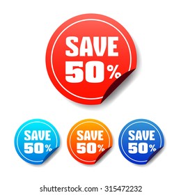 Save 50% Round Stickers
