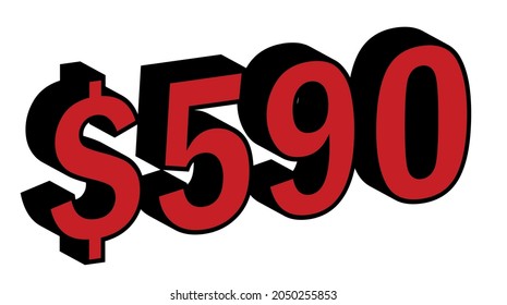 Sparen Sie 590 Dollar - 590 3D-Symbol-Angebot für 3D-Dollar	