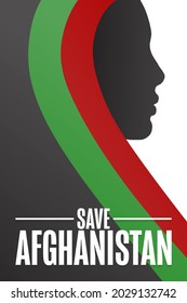 Save Afghanistan. Holiday concept. Template for background, banner, card, poster with text inscription. Vector EPS10 illustration