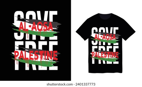 Save Al-Aqsa Free Palestine,With Palestine Flag Vector illustration For T Shirt,background, poster, slogan, Social Media Banner Template design. 