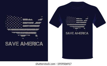 Save america usa grunge flag t-shirt design