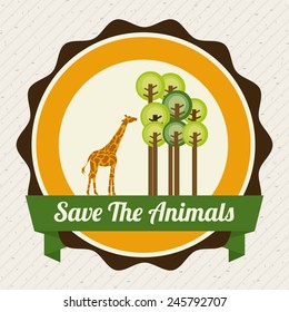 save the animals design, vector illustration eps10 graphic