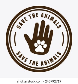 save the animals design, vector illustration eps10 graphic