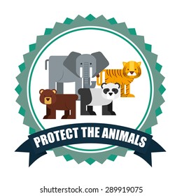 save the animals design, vector illustration eps10 graphic 