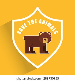 save the animals design, vector illustration eps10 graphic 