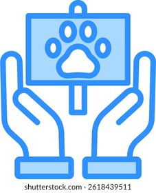 Save Animals Icon Blue Color Vector Illustration