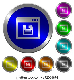 Save application icons on round luminous coin-like color steel buttons