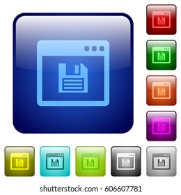 Save application icons in rounded square color glossy button set
