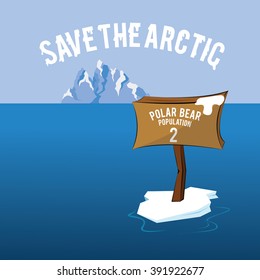 Save the Arctic melting iceberg with low polar bear population