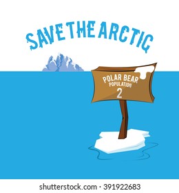 Save the Arctic melting iceberg with low polar bear population