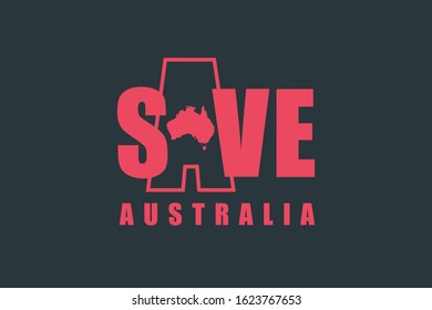 Save Australia concept.Australia wildfires infographics. Pray for Australia.  Vector illustration flat design