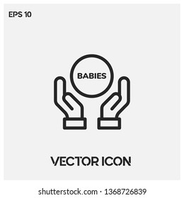 "Save Babies" vector icon illustration. Premium quality.