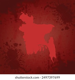 Save Bangladesh with red Map