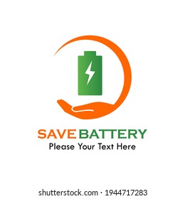 Save battery logo template illustration