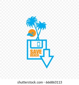 Save Beach Logo Vector