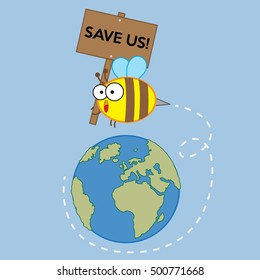 Save the bees vector stock