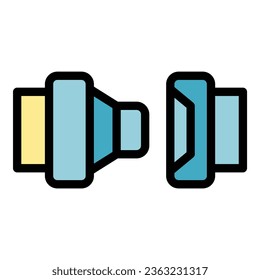 Save belt icon outline vector. Drive accident. Safe car color flat