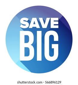 Save Big Button Vector Blue