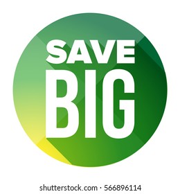 Save Big Button Vector Green