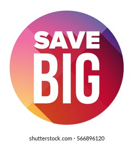 Save Big Button Vector Purple