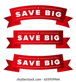 Save Big Red Ribbon Set