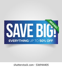 Save Big - Sale Web Banner Red Vector