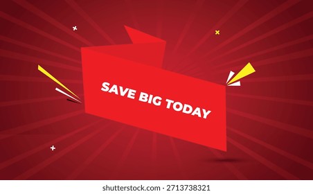 Guardar Gran hoy Plantilla de Arte vectorial de Anuncio de Web con texto blanco en negrita Formas rojas resplandor rojo oscuro fondo de negocios abstracto ideal para la promoción de ventas ofrece anuncios de marca y marketing de alto impacto