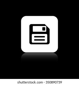 Save - black vector icon on the white button