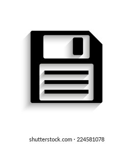 Save - black vector icon with shadow