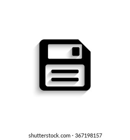 Save - black vector  icon with shadow