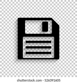 Save - black vector  icon with shadow