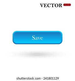Save,  blue button for a site, vector, EPS 10