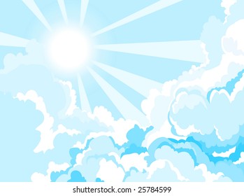Save the blue sky vector illustration