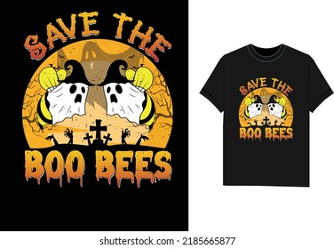 Save The Boo bees Halloween t shirt design