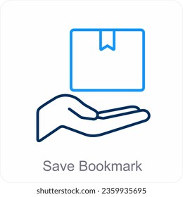 Save Bookmark and box icon concept