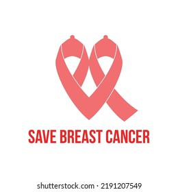 save breast cancer logo vector