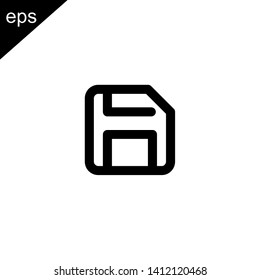 save button icon line outline design vector symbol