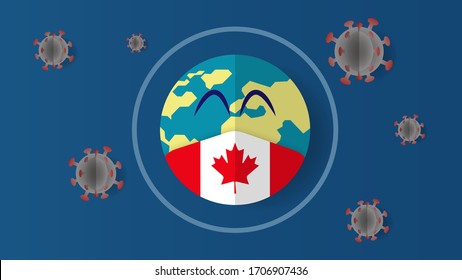 Save Canada and the world by using medical mask to prevent coronavirus, Isolated concept illustration vector