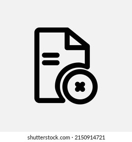 Save, cancel, delete document icon line style