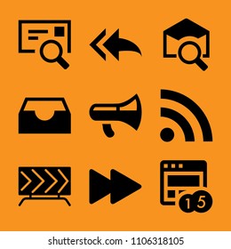 save, chat, font, set, electronic and button icon vector set. Flat vector design with filled icons. Designed for web and software interfaces