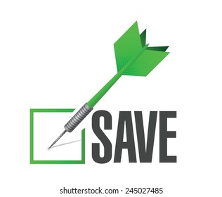 save check mark dart illustration design over a white background