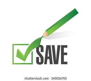 save check mark illustration design over a white background