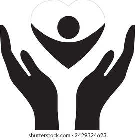 Save child icon, defend icon, awareness icon, silhouette of a child, care icon, isolated