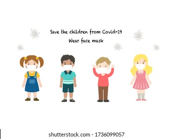 Save children from COVID-19 by wear them mask in public