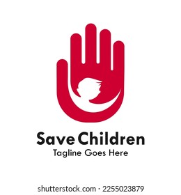 Save children logo template illustration
