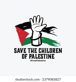 Save the Children of Palestine Banner Vektorgrafik. Kostenloses Palästina-Banner