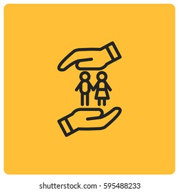 Save children vector icon
